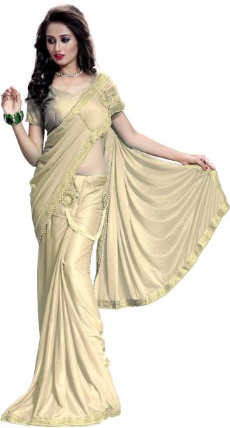 Bhuwal Fashion Self Design, Embellished Bollywood Lycra Blend Saree