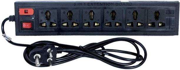 Vylo 6+1 Black 6  Socket Extension Boards