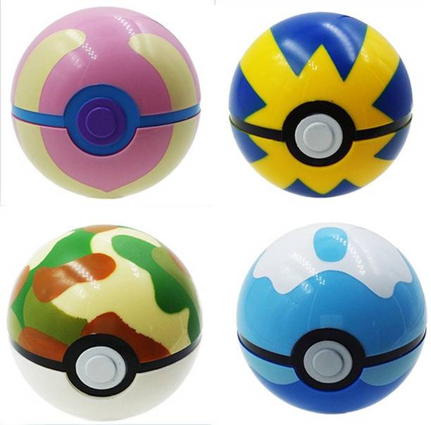 Hooriyas Pokemon Buy Heal,Quick,Safari And Dive Ball New Action balls For Batting Pokemons and Get 8 Random Pokemon Action Toys FREE