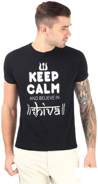 Vimanika Graphic Print Men Round Neck Black T-Shirt