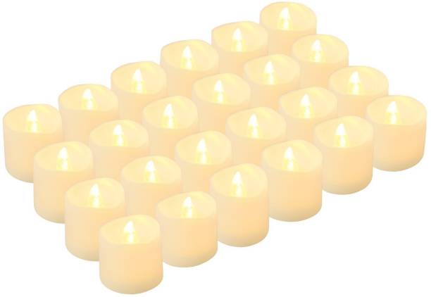 JAMBOREE LED Tea Light flameless Candles, Decorative Candles Battery Operated LED Candles, Flickering Tealight Candles, Pack of 24, Warm White Candle