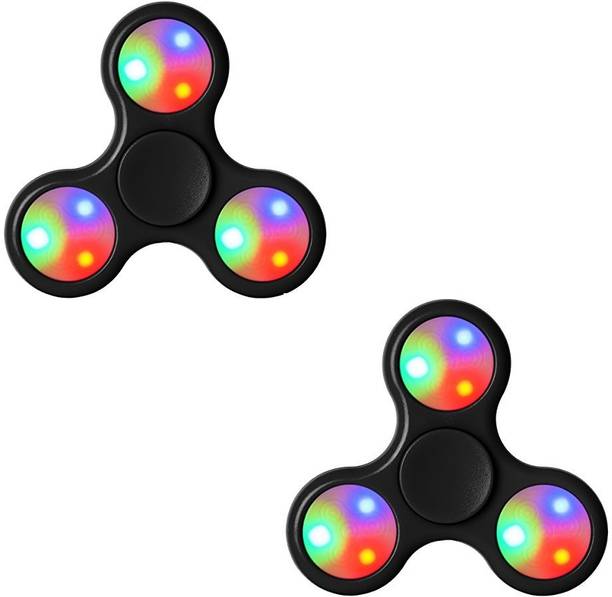 IBS LED Light Hand Tri-Spinner Fidget Finger Hand Spinner For Relief Focus Anxiety Stress set of-2