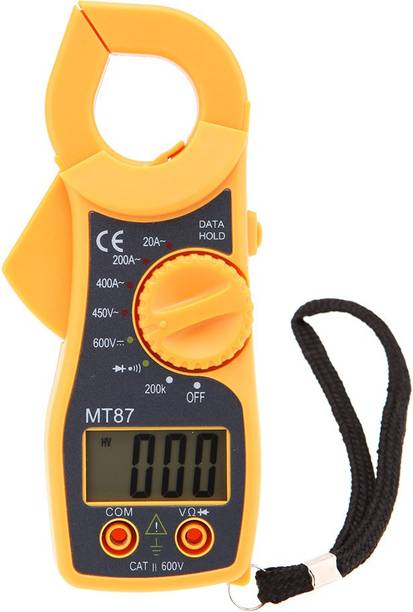 BALRAMA MT87 3 ½ Digits Portable LCD Mini Digital Clamp Meter Multimeter Electric AC DC Current Voltage Tester Voltmeter Ammeter Ohmmeter Ampere Ohm Diode Continuity Tester Transistor Meter Diagnostic Tool with Data Hold Digital Voltage Tester
