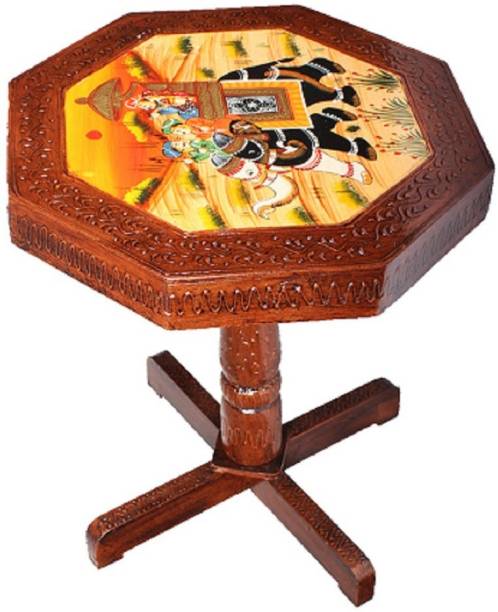 Apkamart Handicraft Wooden End Table cum Stool - For Home Decoration and Gifts Bamboo Side Table