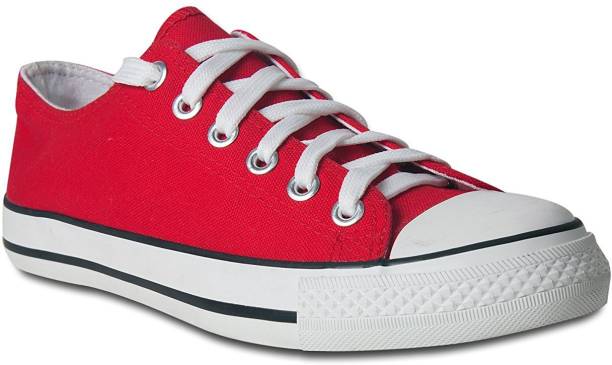 Romanfox Romanfox-Red-casual-sneaker-shoes Canvas Shoes For Men
