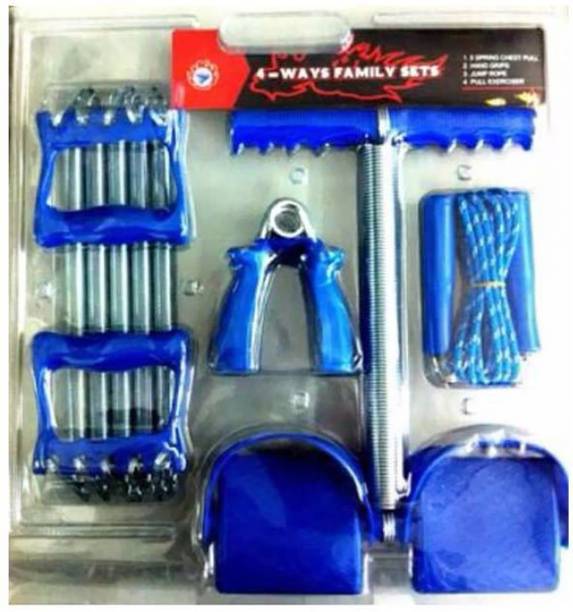 TIMA Family Workout Set With Chest Expander , Tummy Trimmer , Hand Gripper & Skipping Rope Gym & Fitness Kit Resistance Tube