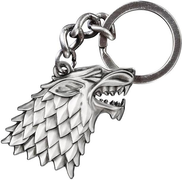 Royaldeals Game of Thrones GOT House Stark Winter is Coming Dire Wolf Head Key Chain