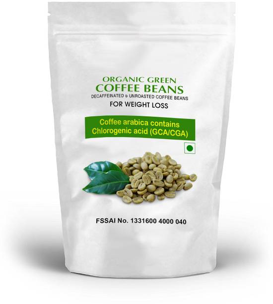 BEETALL Unroasted Organic Decaffeinated Green Coffee Seeds (Beans) For Weight Loss 225 Gms Coffea Arabica Contains Chlorogenic Acid ( Gca / Cga )- FREE DELIVERY Roast & Ground Coffee