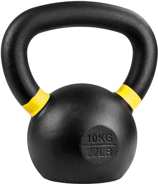 KOBO 10 Kg Cast Iron for Strength and Conditioning Black Kettlebell