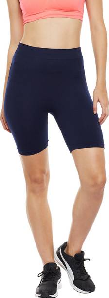 Meesho Cycling Shorts Gym Wear Price History Of Solid Women Blue