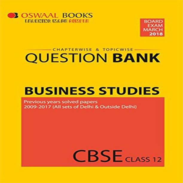 Oswaal CBSE Chapterwise/Topicwise Question Bank for Class 12 Business Studies (Mar.2018 Exam)