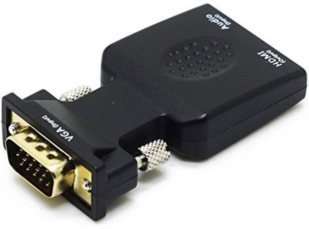 LipiWorld  TV-out Cable VGA Male to HDMI with Audio HD Video Cable Converter Adapter 1080P for PC TV Laptop DVD