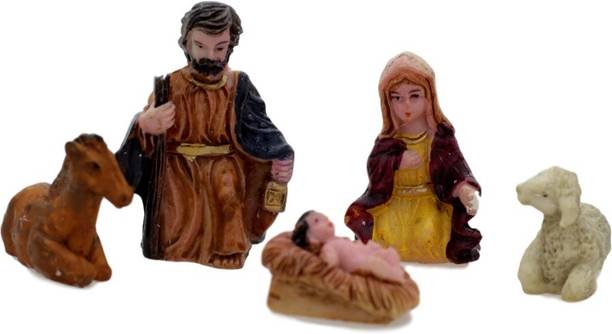 Lilone 5 Piece Set Christmas Nativity Crib Holy Family Separate Pieces 2 cm Pack of 5