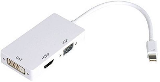 LipiWorld  TV-out Cable Thunderbolt Mini Display port DP to HDMI DVI VGA Adapter Converter Cable- mini DP to HDMI/VGA/DVI