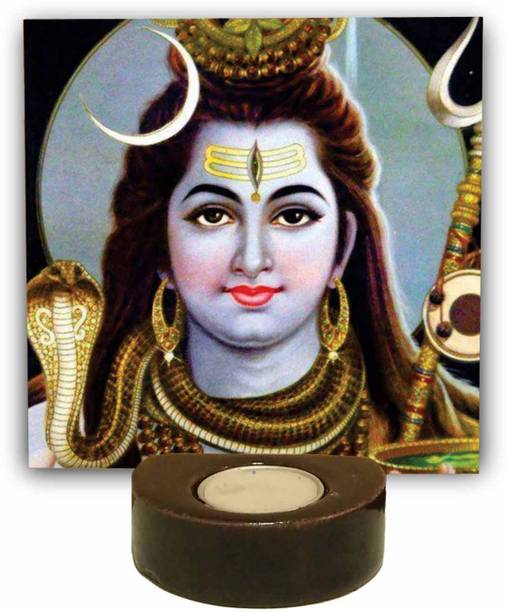 GIFTSMATE Graceful Lord Shiva Candle Tea Light Holder Stoneware 5 - Cup Candle Holder
