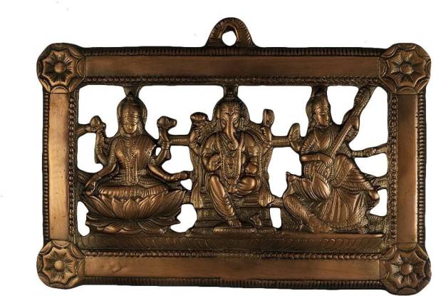 numeroastro Handcrafted Wall Hanging Shri Laxmi,Ganesh &amp; Saraswati Ji Idol Decorative Showpiece  -  25 cm