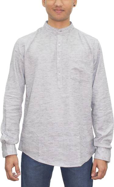 SOUTHBAY Men Solid Casual Grey Shirt