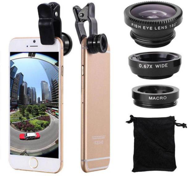 vipar Universal 3 in 1 Mobile Camera Lens With Macro, Fiesheye & Wide Angel Lens for Smartphones Photography Mobile Phone Lens