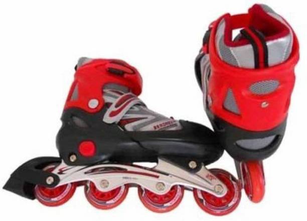Konex Adjustable Shoes Inline Skates (Small) Red In-line Skates - Size 4.5-7.5 UK