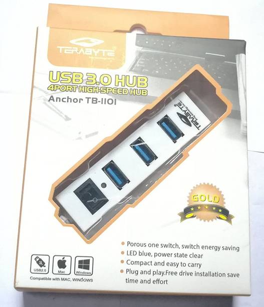 TERABYTE TERABYTE ANCHOR TB-1101 4PORT HIGH-SPEED USB HUB FOR SUPERIOR SPEED. TB-1101 USB Hub