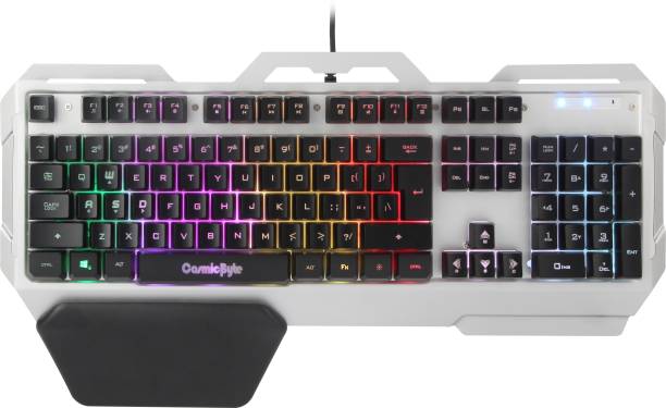 Cosmic Byte CB-GK-06 Galactic with Aluminum Body, RGB Backlit Keys, Braided Cable Wired USB Gaming Keyboard