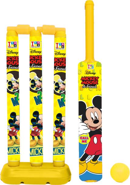 DISNEY Mickey & Friends Large Size Bat, Stumps and Ball Cricket Kit
