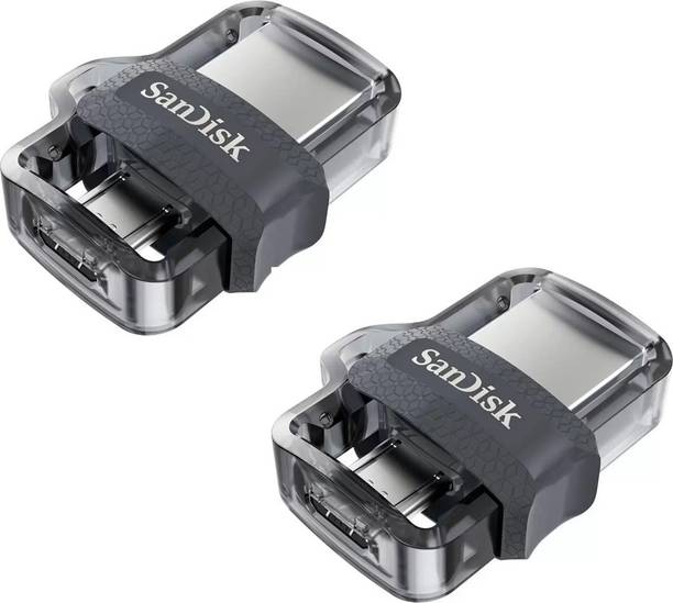 SanDisk Dual Drive OTG 3.0 64 GB + OTG 3.0 16 GB Pen Drive Compatible with Netbook, Desktop Computer, Tablet, Mobile, Audio Player, Television, Laptop USB 3.0 Plastic Case