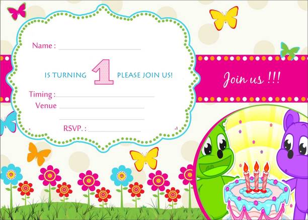 Power Plus Birthday Metallic card Invitations with Envelopes - Kids Birthday Party Invitations for Boys or Girls (25 Count) BIC-130 Invitation Card