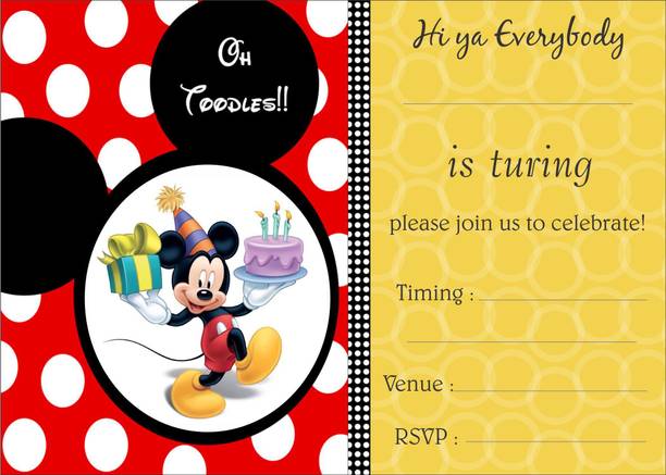 Power Plus Birthday Metallic card Invitations with Envelopes - Kids Birthday Party Invitations for Boys or Girls (25 Count) BIC-136 Invitation Card