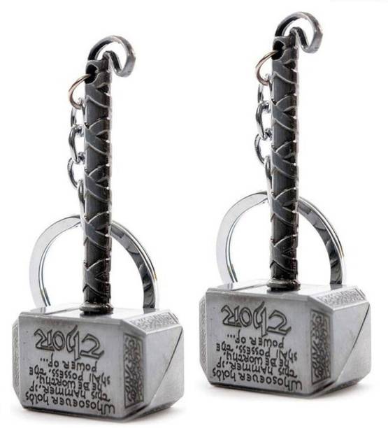 SOI Mjolnir Thor Hammer Silver Key Chain