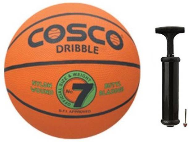 कॉस्को Dribble Basketball with Hand Pump- Size 7 बास्केटबाल