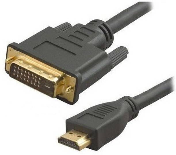 microware DVI Cable 1.5 m DVI-D Male to HDMI Male Adapter DVI Cable (Black)