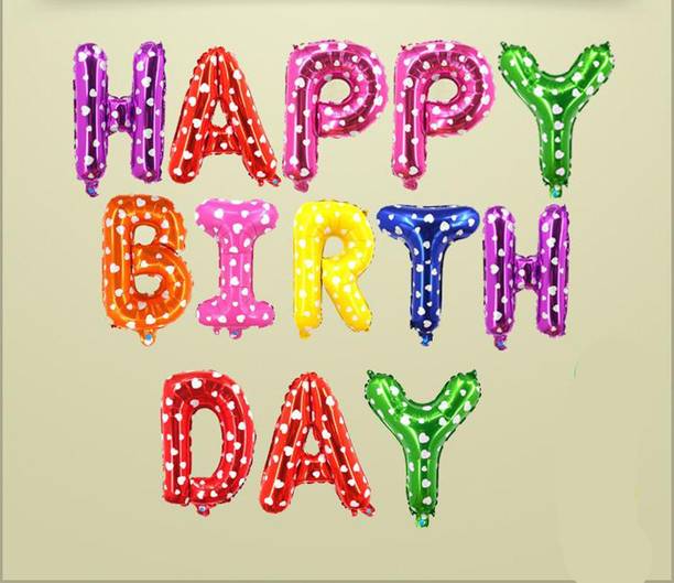 JAMBOREE Printed 13pcs/lot Letter Happy Birthday BALLOON foil balloon baby birthday decoration alphabet helium balloon Balloon