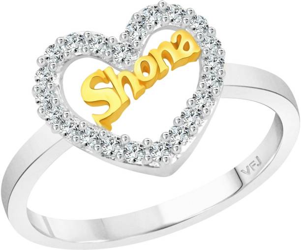 VIGHNAHARTA My Love "SHONA" Ring for Women and Girls - [VFJ1298FRR7] Alloy Cubic Zirconia Rhodium Plated Ring