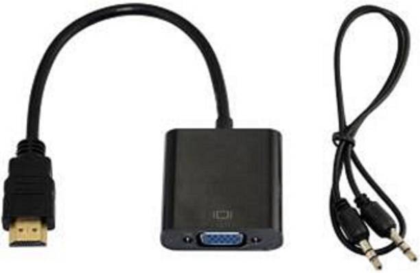 TECHON  TV-out Cable HDMI to VGA with Audio Cable HDMI Cable (White)