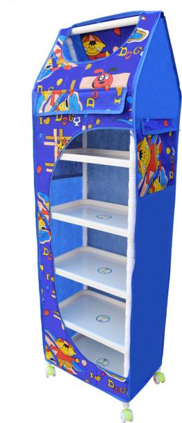 FLIPZON Baby 6 Shelve Unbreakable Material PVC Collapsible Wardrobe