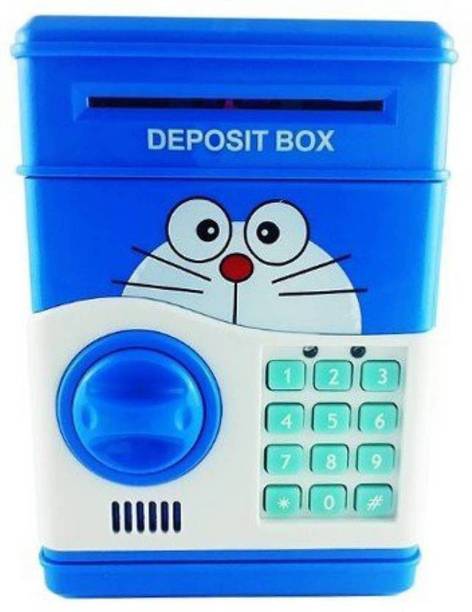 PI World Doremon Electronic Piggy Bank/money locker/ATM Coin Bank (Multicolor) Coin Bank