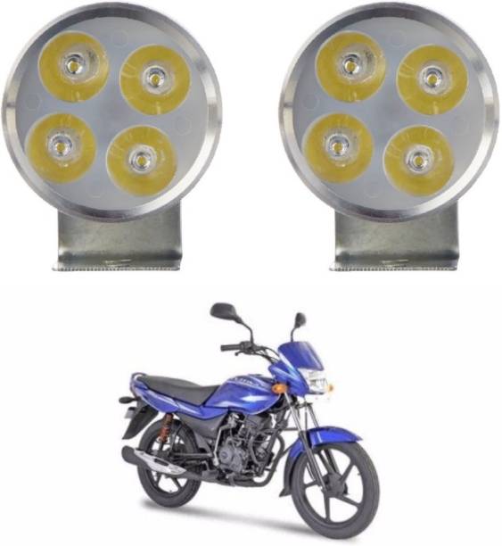 AUTOGARH ROUND 4 LED BULB FOG HEADLIGHT FOR Platina 100 Parking Light Motorbike LED for Bajaj (12 V, 55 W)