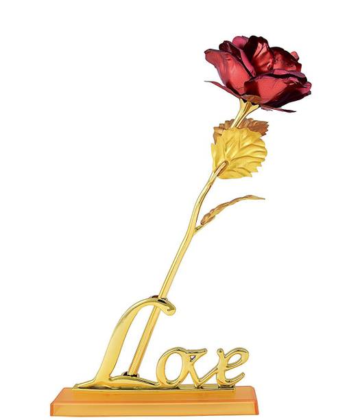 Sweetipie rosy_004 Red Rose Artificial Flower  with Pot