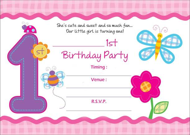 Power Plus Birthday Metallic card Invitations with Envelopes - Kids Birthday Party Invitations for Boys or Girls (25 Count) BIC-016 Invitation Card