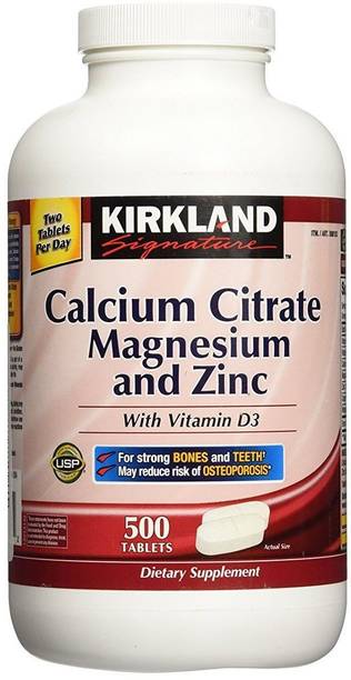 KIRKLAND Signature Calcium Citrate Magnasium Zinc Vitamin D3 500 mg
