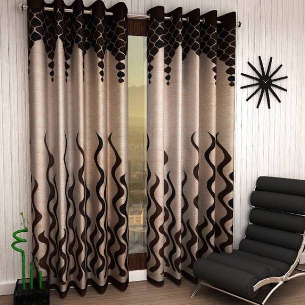 Home Garage 153 cm (5 ft) Polyester Semi Transparent Window Curtain (Pack Of 2)