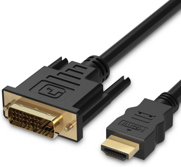 microware  TV-out Cable TV-out Cable Hdmi to Dvi D (HDMI Male To DVI-D Male) Dual Link Cable (Black, For TV)