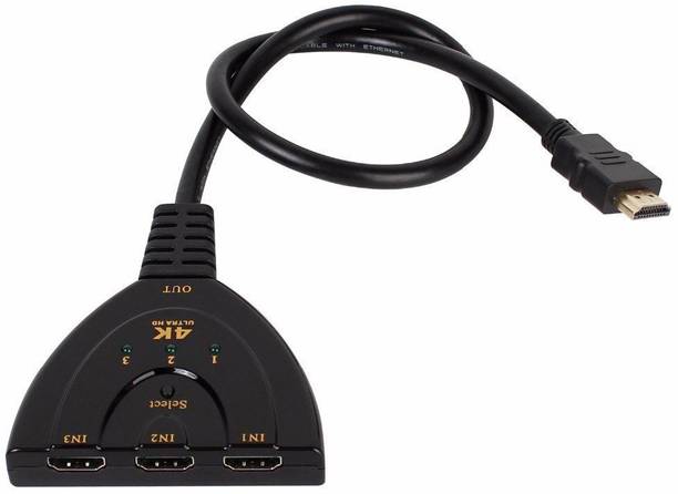 microware 3 Port HDMI Switch 3x1 Auto Switch with 1.4 Version Supports Full HD 4K 1080P 3D Player Media Streaming Device
