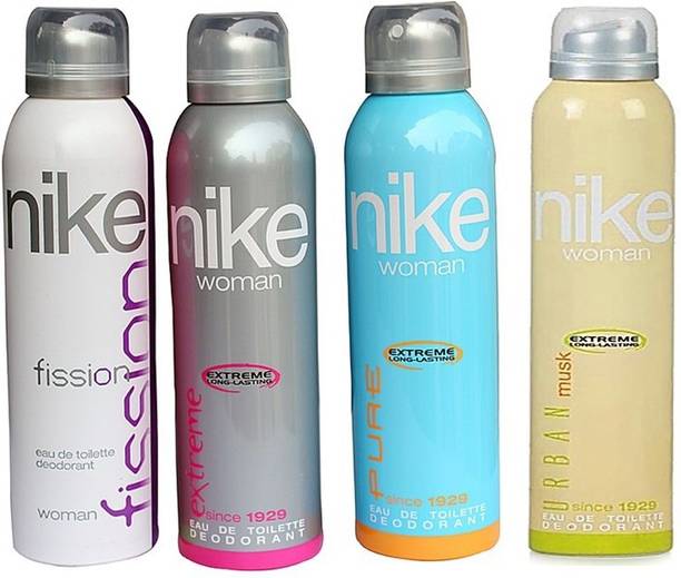 नाइक (फिशन, एक्सट्रीम, प्योर, अर्बन) डिओडोरेंट स्प्रे - महिलाओं के लिए