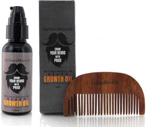 UrbanMooch Beard Growth Oil & Beard Shisham Comb Hair Oil
