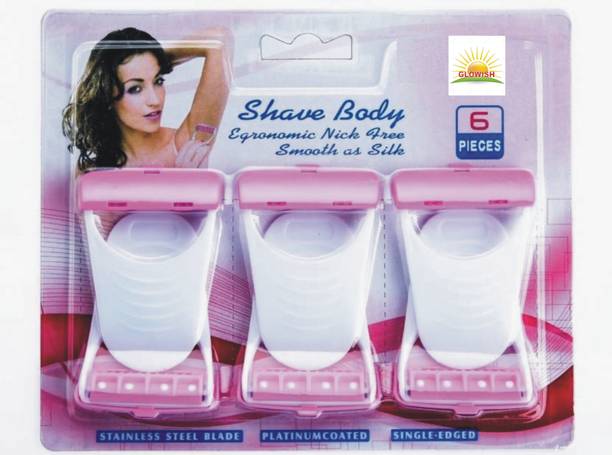 GLOWISH 6 PIECES SHAVE BODY ERGONOMIC NICK FREE  Shaver For Women
