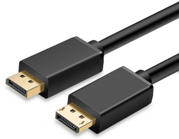 microware Video Cable 1.5 m 1.5 Mtr DisplayPort Male to DP Video Cable (Black)