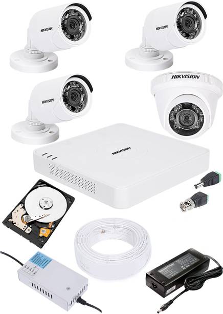 HIKVISION 2MP HD 4 CHANNAL DVR DS-HGHI-F1 & 1Pcs DOME 1080p DS-COT-IRP 3Pcs BULLET 1080p DS-COT-IRP Camera COMBO KIT Security Camera