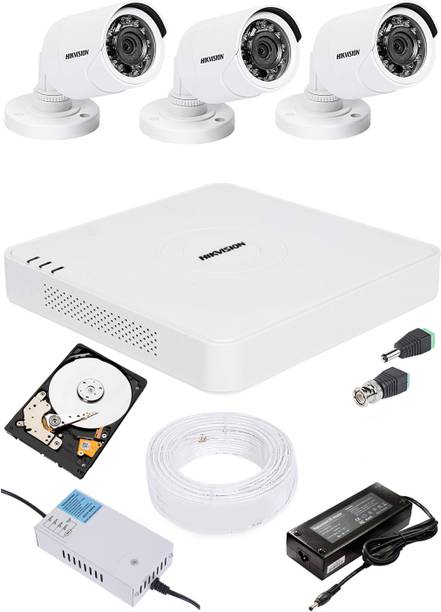 HIKVISION 2MP HD 4 CHANNAL DVR DS-HGHI-F1 & 3Pcs BULLET 1080p DS-COT-IRP Camera COMBO KIT Security Camera